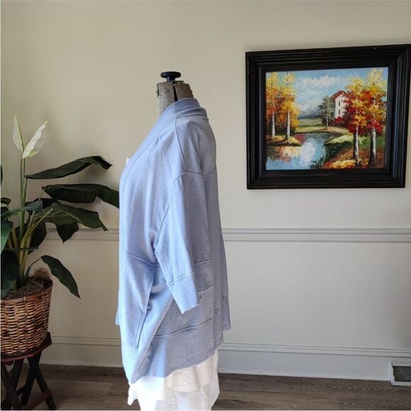 Athleta Lotus Wrap Blue Heather Open Front Cardigan with Pockets Size XXS/XS - Picture 5 of 11